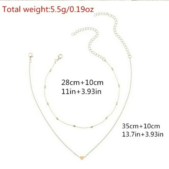 3 for $15💕 Double Heart Layered Choker Necklace - Picture 3 of 3